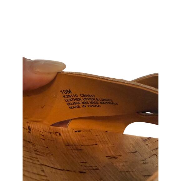 Kork-Ease Myrna 2.0 Wedge Sandals Women 10M Gold Leather Cork Platform Comfort - Picture 6 of 9